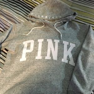 PINK- Med Grey Hoodie